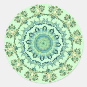 Pegatina Redonda Mandalas de Conchas Marinas