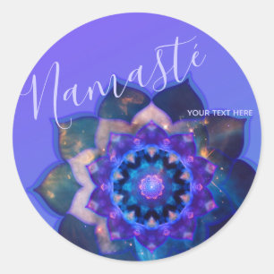 Pegatina Redonda Mandalas del Loto Azul