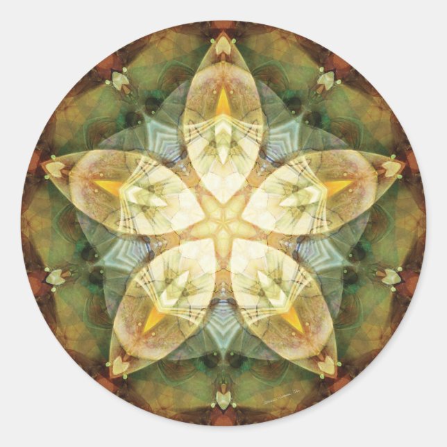 Pegatina Redonda Mandalas del perdón y la liberación 1 (Anverso)