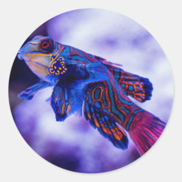 Pegatina Redonda Mandarin Goby Fish