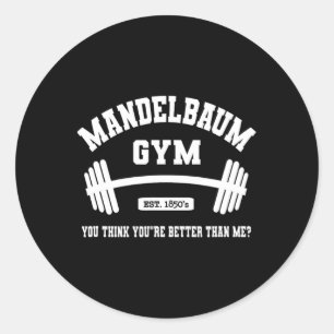 Pegatina Redonda Mandelbaum Gym, crees que eres mejor que yo 1
