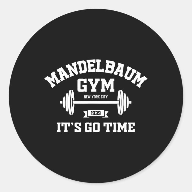 Pegatina Redonda Mandelbaum Gym It's Go Time - Negro (Anverso)