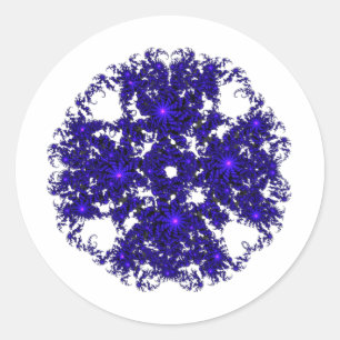 Pegatina Redonda Mandelbrot Fractal Purple Circle