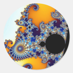 Pegatina Redonda Mandelbrot Set Fractal Seahorse