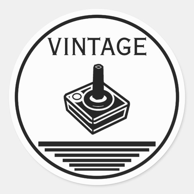 Pegatina Redonda Mando vintage (Anverso)