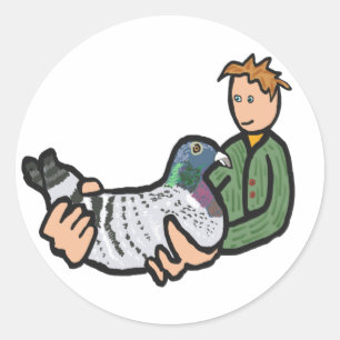 Pegatina Redonda Manejo de palomas