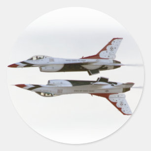 Pegatina Redonda Manejo de Thunderbirds - Espejo