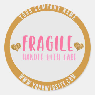 Pegatina Redonda Manejo frágil con negocio de Personalizado de coch