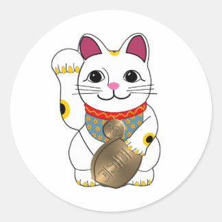 Pegatina Redonda Maneki Neko