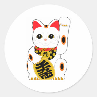 Pegatina Redonda Maneki Neko
