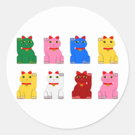 Pegatina Redonda maneki neko