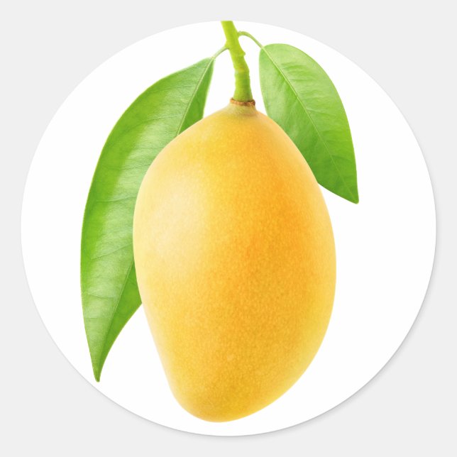 Pegatina Redonda Mango amarillo (Anverso)