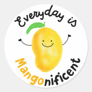 Pegatina Redonda Mango Pun Positivo - Todos los días son manificant