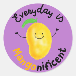 Pegatina Redonda Mango Pun Positivo - Todos los días son manificant