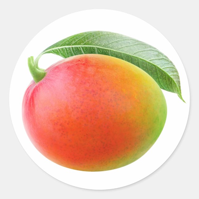 Pegatina Redonda Mango rojo (Anverso)