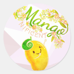 Pegatina Redonda Mangonificante - Punny Garden Classic Round Pegati