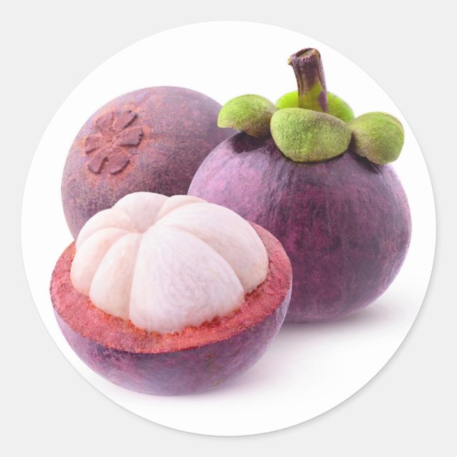 Pegatina Redonda Mangosteens (Anverso)
