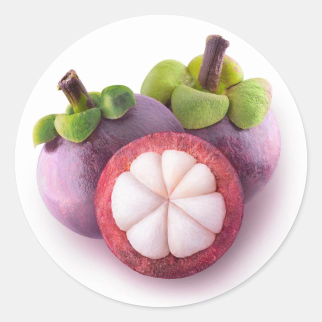 Pegatina Redonda Mangosteens (Anverso)