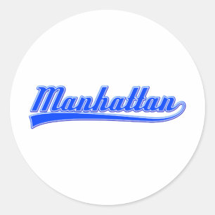 Pegatina Redonda Manhattan con Swash