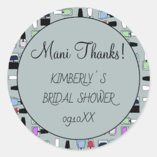 Pegatina Redonda Mani gracias esmalte de uñas