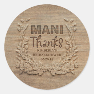 Pegatina Redonda Mani Gracias - Rustic Gracias