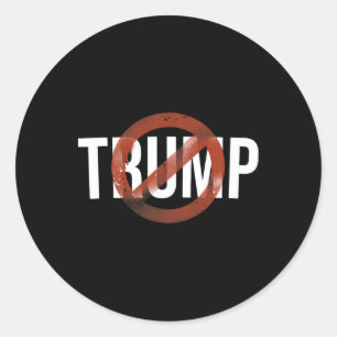Pegatina Redonda Manifestación de protesta contra Trump, no mi pres