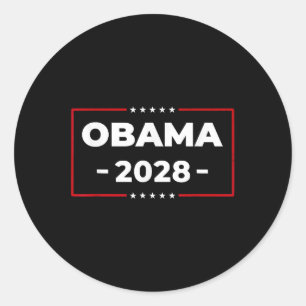 Pegatina Redonda Manifestación de protesta política 2028 de Obama r