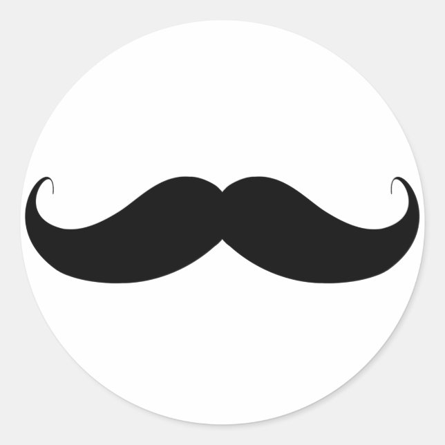 Pegatina Redonda Manillar Mustache / Mustache (Anverso)