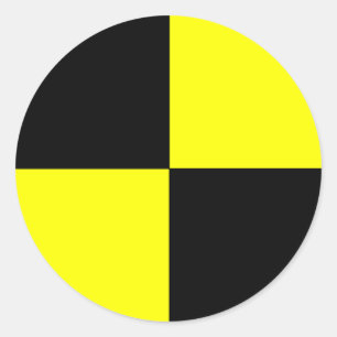 Pegatina Redonda maniquí de la prueba del desplome