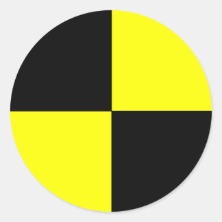 Pegatina Redonda maniquí de prueba de choque