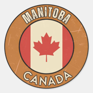 Pegatina Redonda Manitoba Canadá
