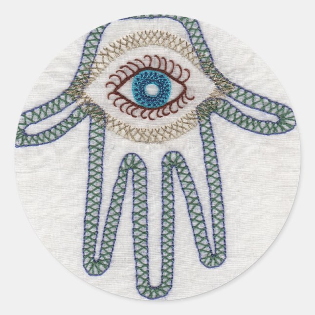 Pegatina Redonda mano (Anverso)