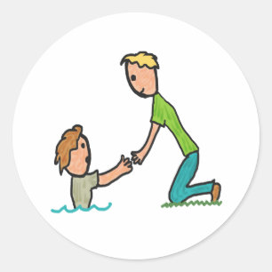 Pegatina Redonda Mano auxiliar