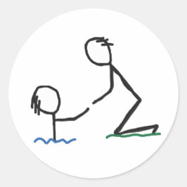 Pegatina Redonda Mano auxiliar