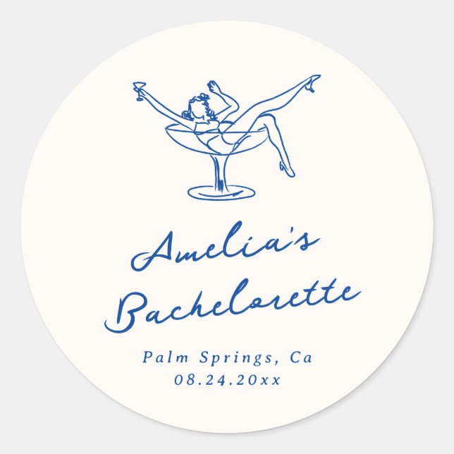 Pegatina Redonda Mano caprichosa de la solapa azul (Anverso)