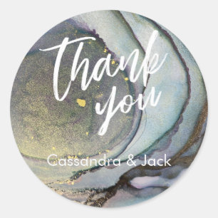 Pegatina Redonda Mano Casual de Arte con Acento Líquido Acentuado C