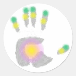 Pegatina Redonda Mano de curación