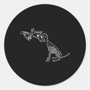 Pegatina Redonda Mano de esqueleto retro linda Boop perro divertido