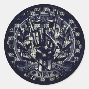 Pegatina Redonda mano derecha del diablo