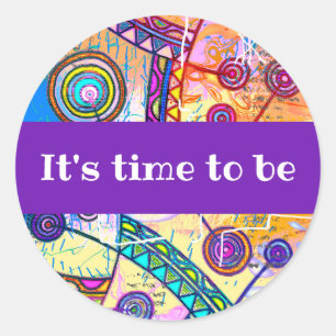 Pegatina Redonda Mano dibujada por EDDArt - Dream Scale 1