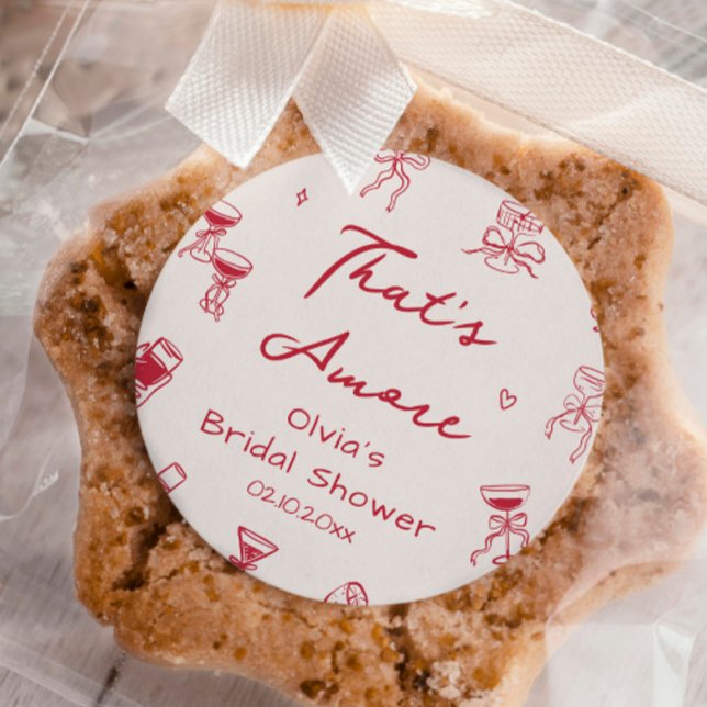 Pegatina Redonda Mano roja que es más ducha de novia (Subido por el creador)