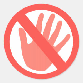 Pegatina Redonda Manos apagado