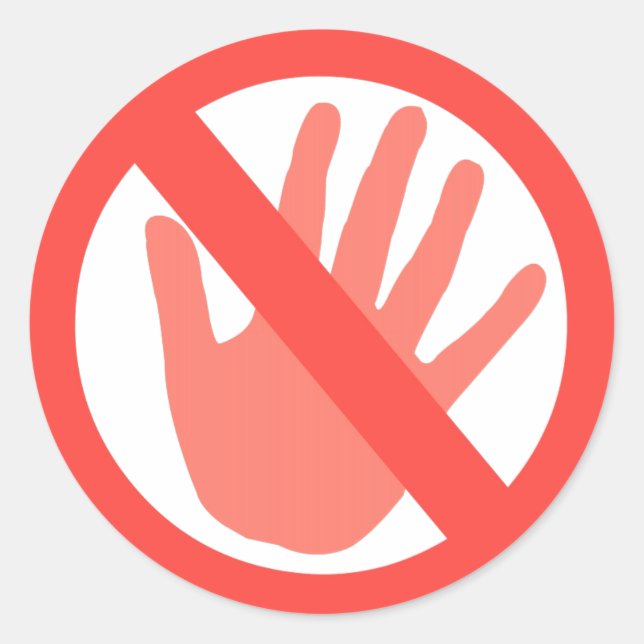 Pegatina Redonda Manos apagado (Anverso)