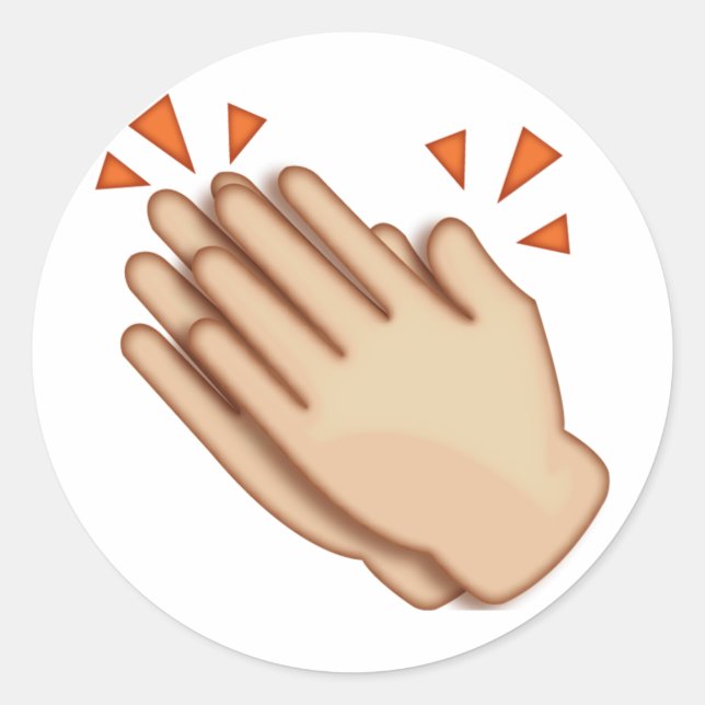 Pegatina Redonda Manos de aplauso - Emoji (Anverso)