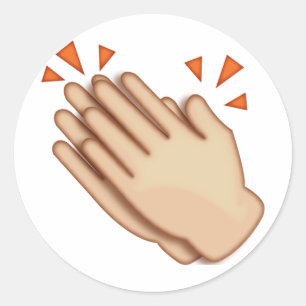 Pegatina Redonda Manos de aplauso - Emoji