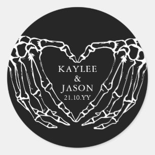 Pegatina Redonda Manos de esqueleto Caída Regalo para parejas hasta