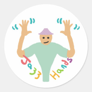 Pegatina Redonda Manos de Jazz