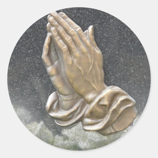 PEGATINA REDONDA MANOS DE ORACIÓN (Anverso)