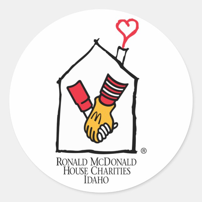 Pegatina Redonda Manos de Ronald McDonald (Anverso)