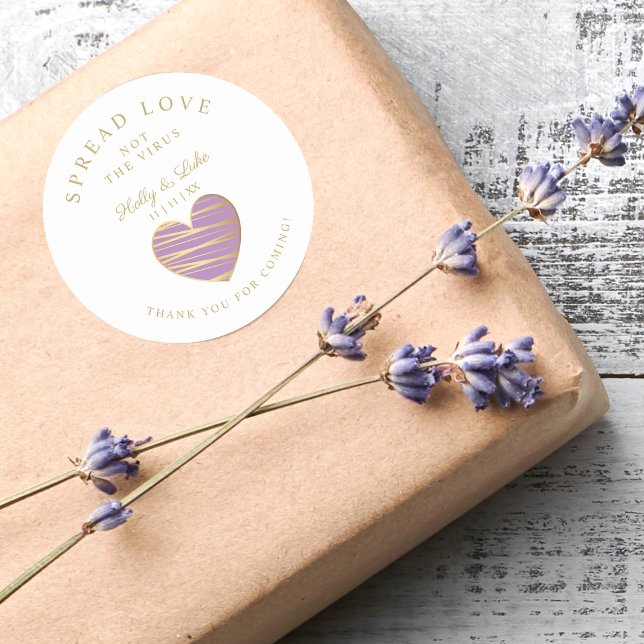 Pegatina Redonda Manos de Sanitizer, Boda personalizado del Corazón (Subido por el creador)